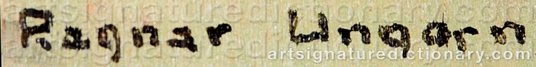Signature by Ragnar UNGERN