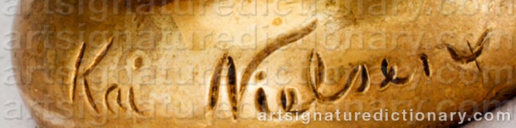 Authentic signature by Kai NIELSEN on Sculpture artwork