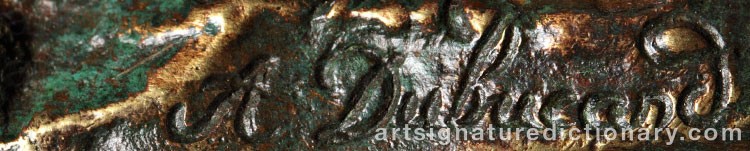 Authentic signature by Alfred DUBUCAND on Sculpture artwork