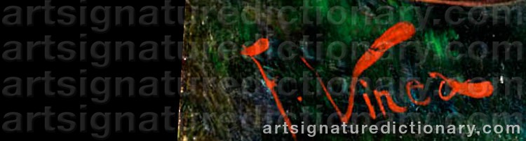 Authentic signature by Francesco VINEA on  artwork