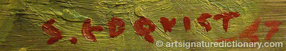 Authentic signature by Simon EDQVIST on  artwork