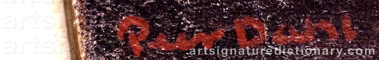 Authentic signature by Peer Lorentz DAHL on  artwork