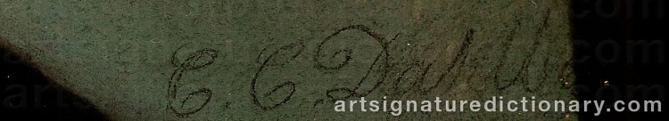 Authentic signature by Carl Conrad DAHLBERG on  artwork