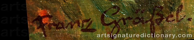 Authentic signature by Frans GRÄSSEL on Painting/Watercolour artwork