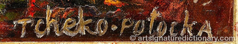 Authentic signature by Alexandra Vasilievna SHCHEKOTIKHINA-POTOTSKAYA on artwork