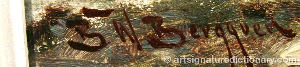 Authentic signature by Bw BERGGREN on  artwork