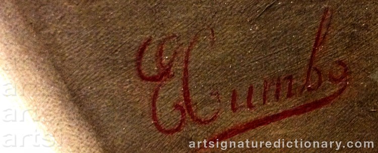 Authentic signature by Ettore CUMBO on  artwork
