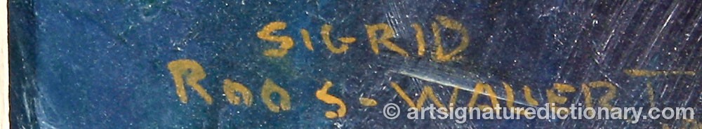 Authentic signature by Sigrid ROOS on artwork