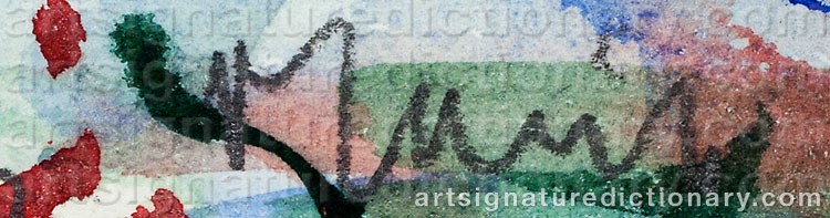 Authentic signature by Sakari MARILA on artwork