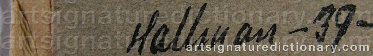 Signature by Adolf HALLMAN