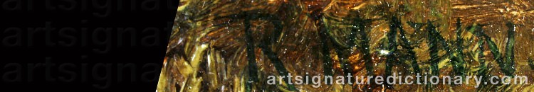 Authentic signature by Robert MANN on  artwork