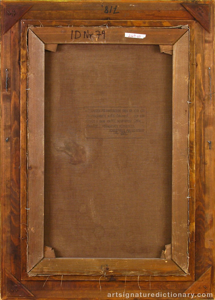 Close-up details showing Frans Wilhelm ODELMARK signature forgery characteristics