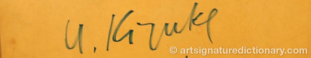 Authentic signature by Arthur KÖPCKE on artwork