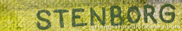 Authentic signature by John STENBORG on  artwork