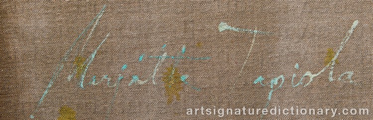 Authentic signature by Marjatta TAPIOLA on Painting/Watercolour artwork