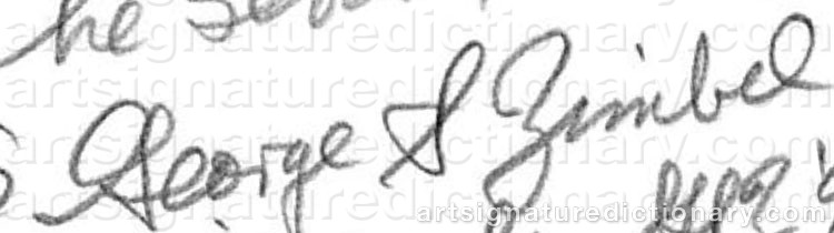 Authentic signature by George S. ZIMBEL on  artwork