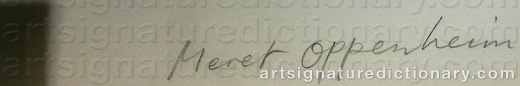 Signature by Meret OPPENHEIM