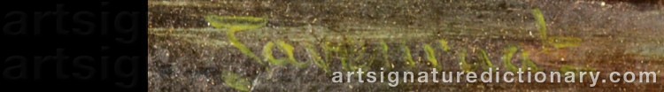 Authentic signature by Johannes TAVENRAAT on  artwork