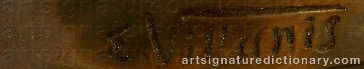 Authentic signature by Emmanuel VILLANIS on  artwork