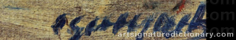 Authentic signature by Josep GAUSACHS on artwork