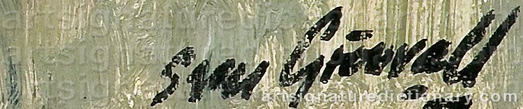 Authentic signature by Sven GRÖNVALL on artwork