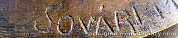 Authentic signature by SOVARI I. ONT. LASZLÓ on  artwork