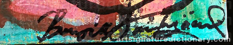Authentic signature by Birgitte SÖNDERGAARD on Painting/Watercolour artwork