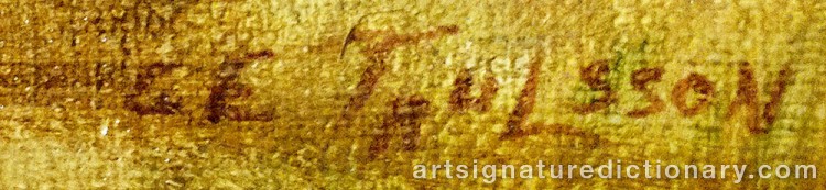 Authentic signature by Carl Erik TRULSSON on Painting/Watercolour artwork