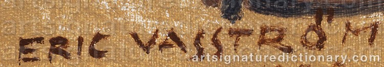 Authentic signature by Eric VASSTRÖM on Painting/Watercolour artwork