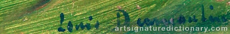 Authentic signature by Louis-Jules DUMOULIN on  artwork