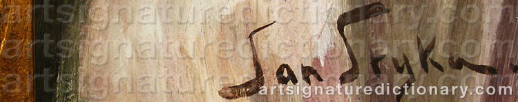 Authentic signature by Jan STYKA on  artwork