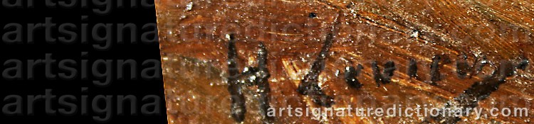 Authentic signature by Henri LEVIEUX on  artwork