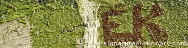Authentic signature by Erik KYLBERG on  artwork
