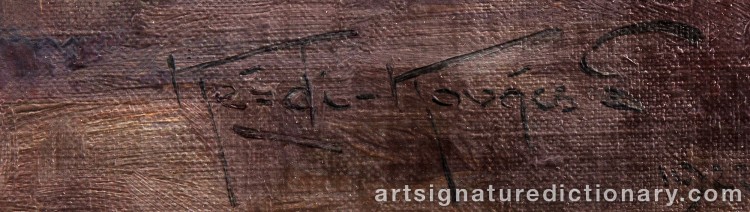 Authentic signature by Lazlo KEZDY KOVACS on Painting/Watercolour artwork