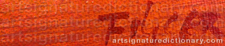 Authentic signature by Luis FILCER on  artwork