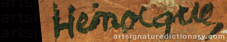 Authentic signature by Andre HENOCQUE on Painting/Watercolour artwork