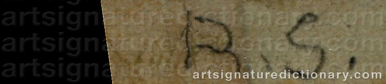 Authentic signature by Rolph SCARLETT on artwork