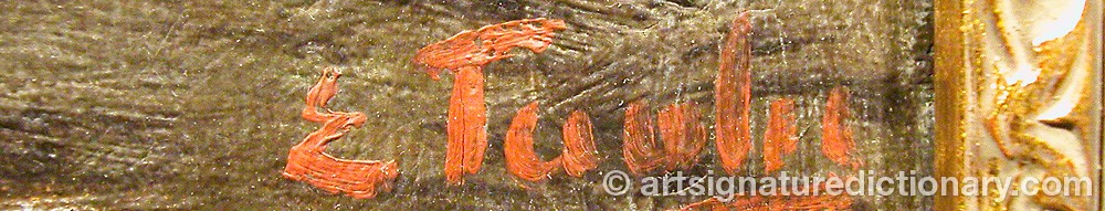 Authentic signature by Taube EUGEN on  artwork