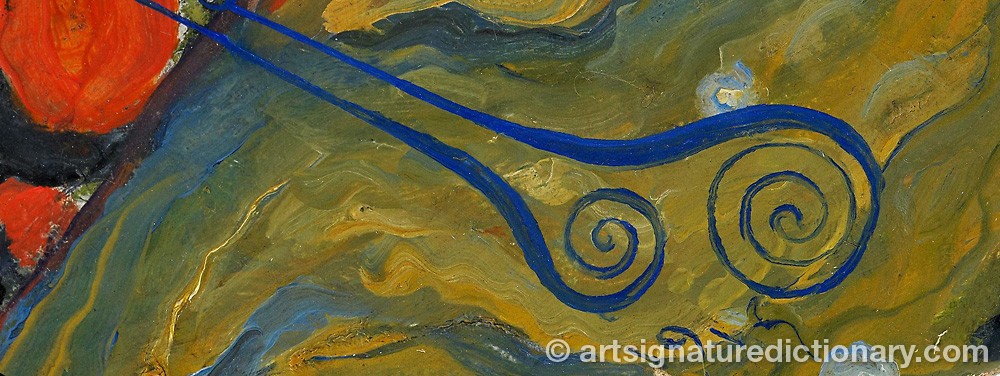 Authentic signature by Nikolai Konstantinovich KALMAKOV on artwork