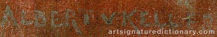 Authentic signature by Albert Von KELLER on  artwork