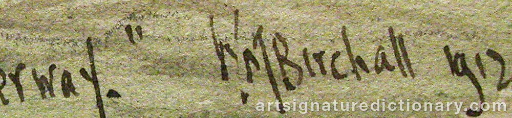 Authentic signature by William Minshall BIRCHALL on  artwork