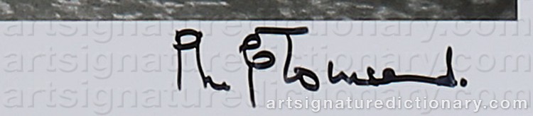 Authentic signature by Philip TOWNSEND on  artwork