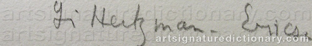 Authentic signature by Stig ‘E:son’ HERTZMAN-ERICSON on  artwork