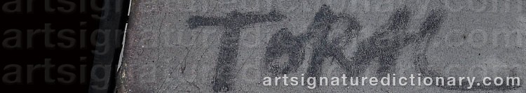 Authentic signature by Mario TORAL on  artwork