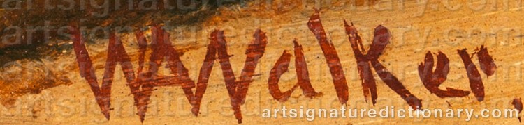 Authentic signature by William Aiken WALKER on Painting/Watercolour artwork