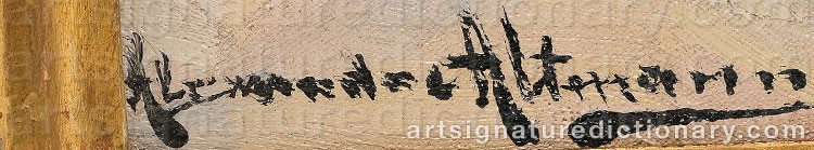Authentic signature by Alexander ALTMANN on artwork