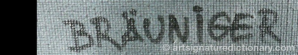 Authentic signature by Stefan BRÄUNIGER on  artwork