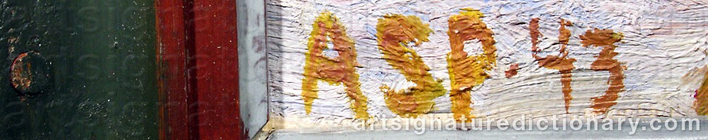 Authentic signature by Gösta ASP on artwork