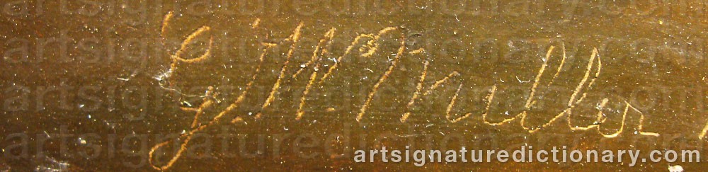 Authentic signature by G. W. MILLER on  artwork