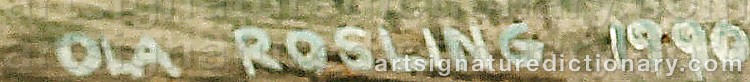 Authentic signature by Ola ROSLING on  artwork